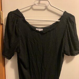 Black T-Shirt with Trim